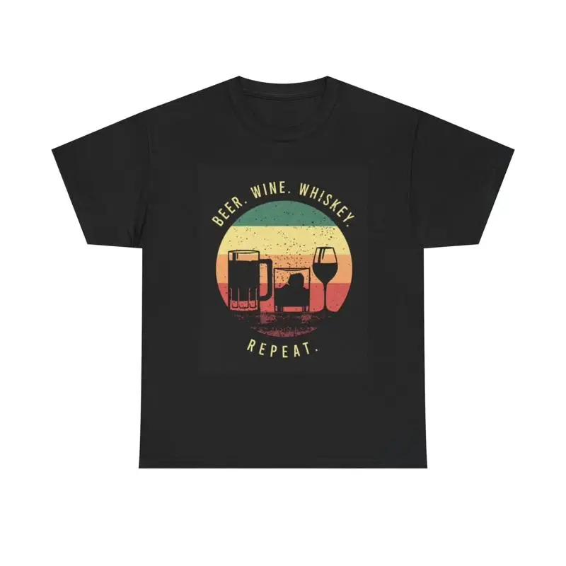 Shirts - Beer Whiskey Wine T Shirt Funny