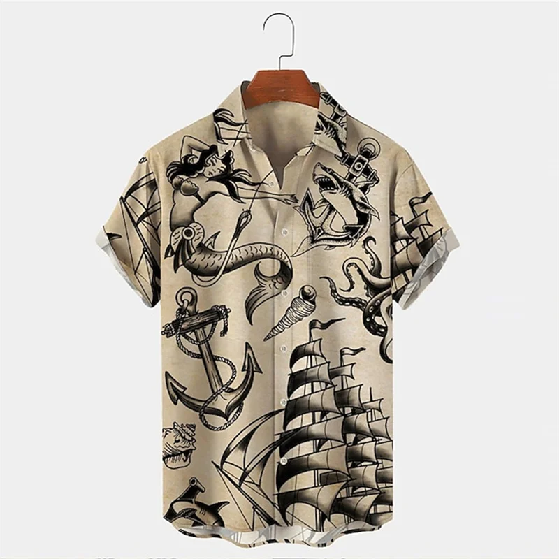 Men Summer Lapel Short Sleeve  - Vintage Hawaiian Floral Shirt recension och pris
