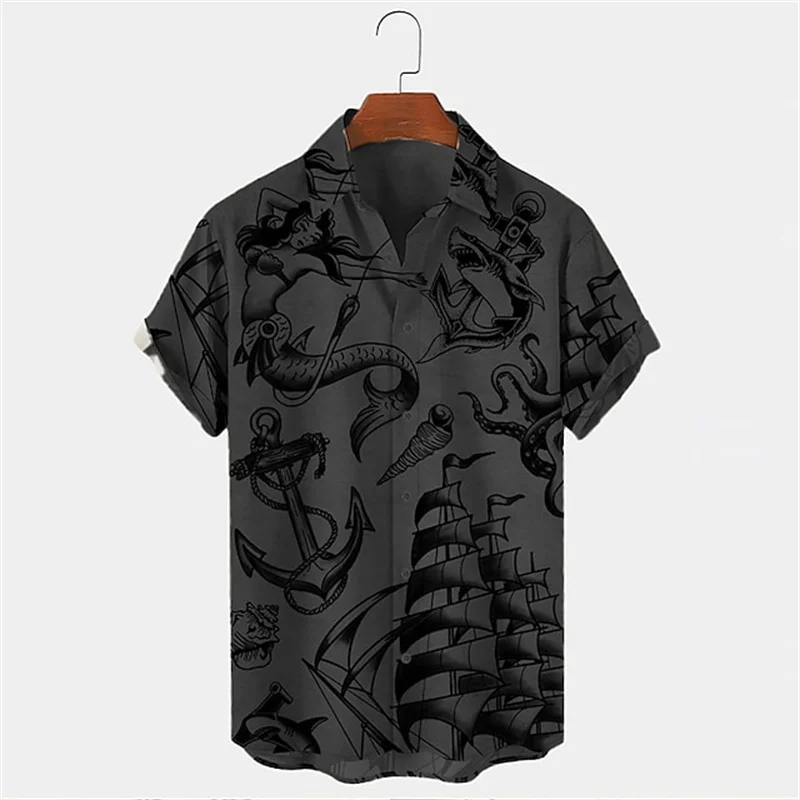 Men Summer Lapel Short Sleeve  - Vintage Hawaiian Floral Shirt recension och pris
