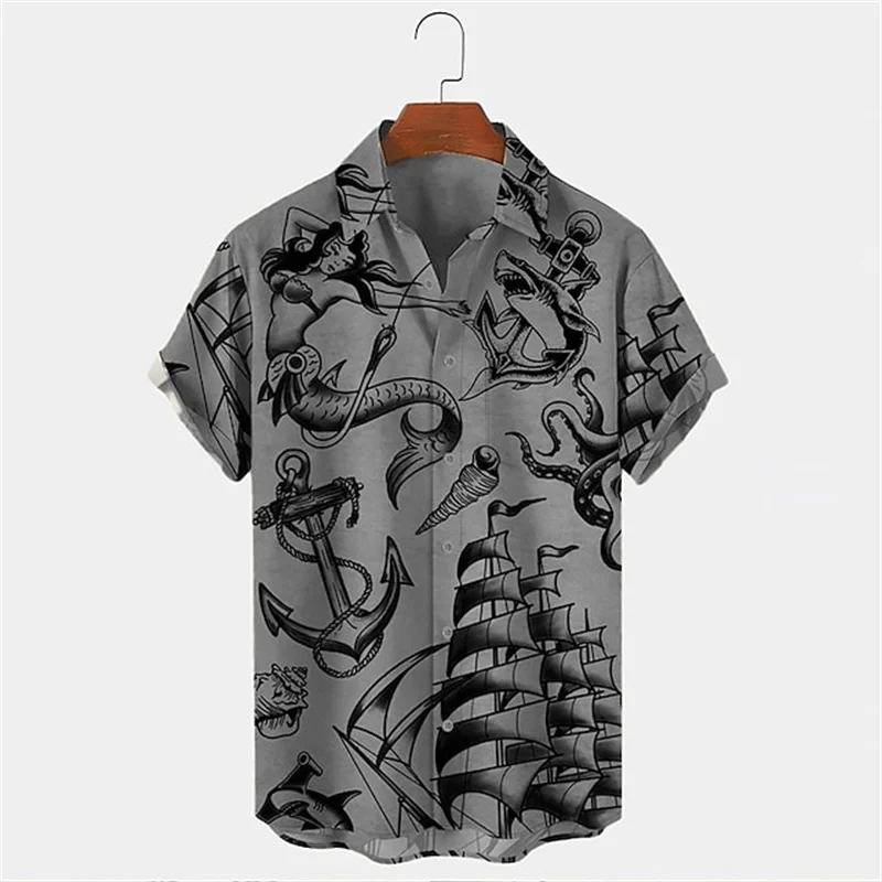 Men Summer Lapel Short Sleeve  - Vintage Hawaiian Floral Shirt recension och pris