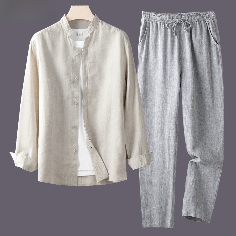 Lightweight Breathable Cotton  - Mens Linen Shirt Long Sleeve recension och pris