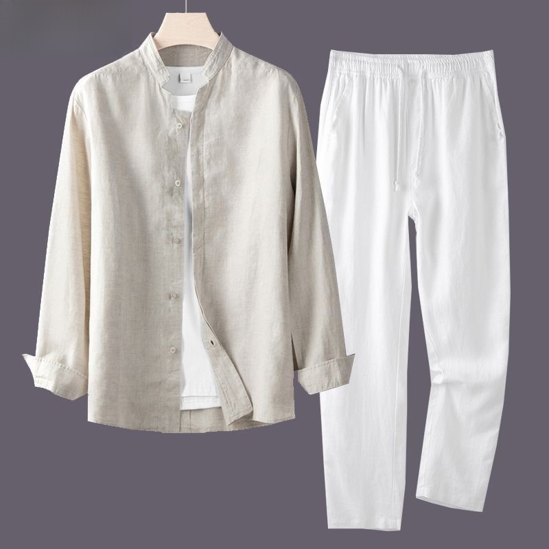 Lightweight Breathable Cotton  - Mens Linen Shirt Long Sleeve recension och pris