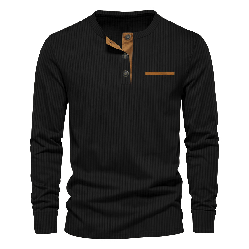 New Men's Long Sleeve T-shirt  - Corduroy Button Up Shirt Men recension och pris