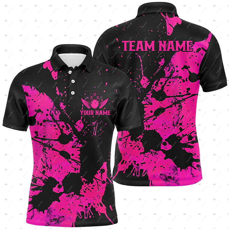 Custom Name Bowling Skull Flam - Short Sleeve Bowling Shirt Retro recension och pris