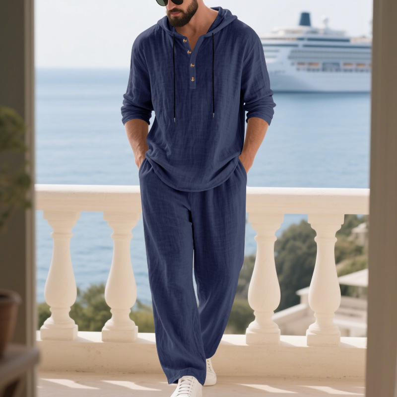 Cross-border Autumn Linen Men' - Mens Linen Shirt Long Sleeve recension och pris