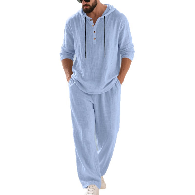 Cross-border Autumn Linen Men' - Mens Linen Shirt Long Sleeve recension och pris