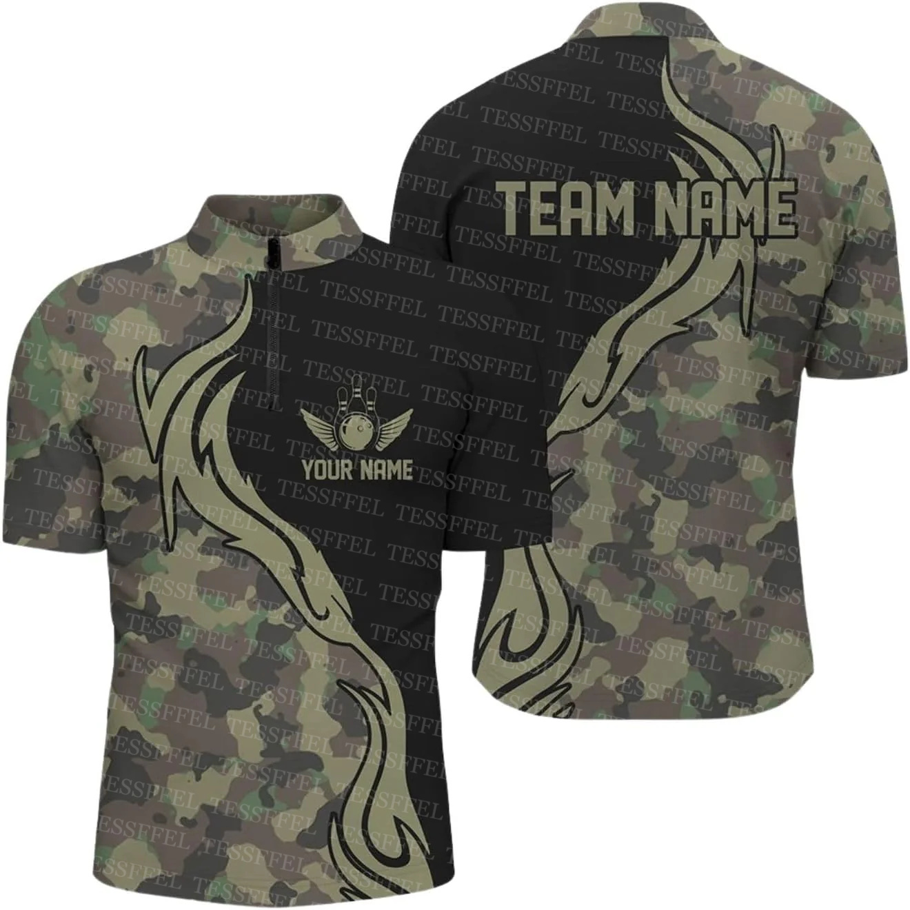 Custom Name Graffiti Flame Str - Short Sleeve Bowling Shirt Retro recension och pris