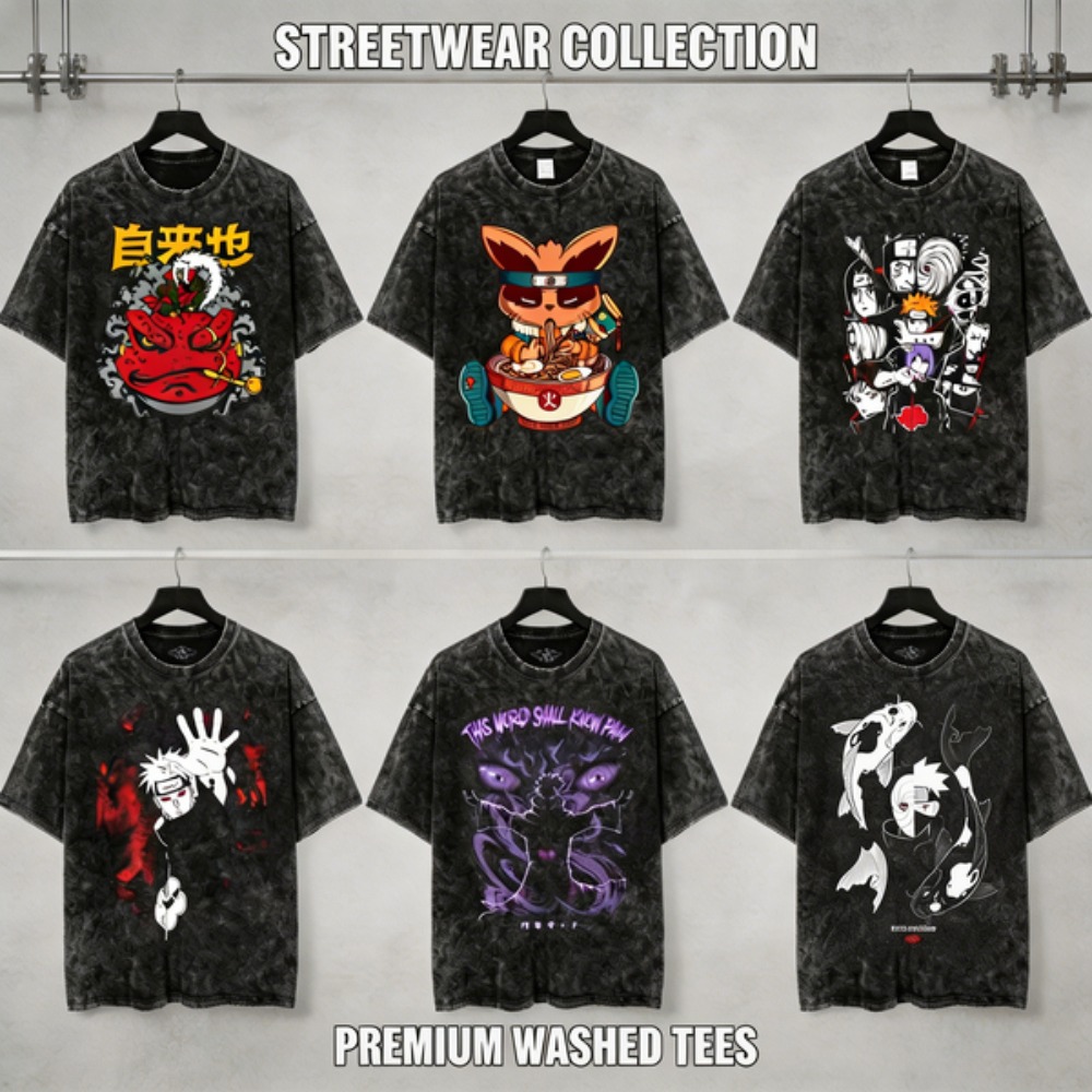 distressed wash T Shirt Naruto - Acid Wash Vintage Graphic T Shirt recension och pris