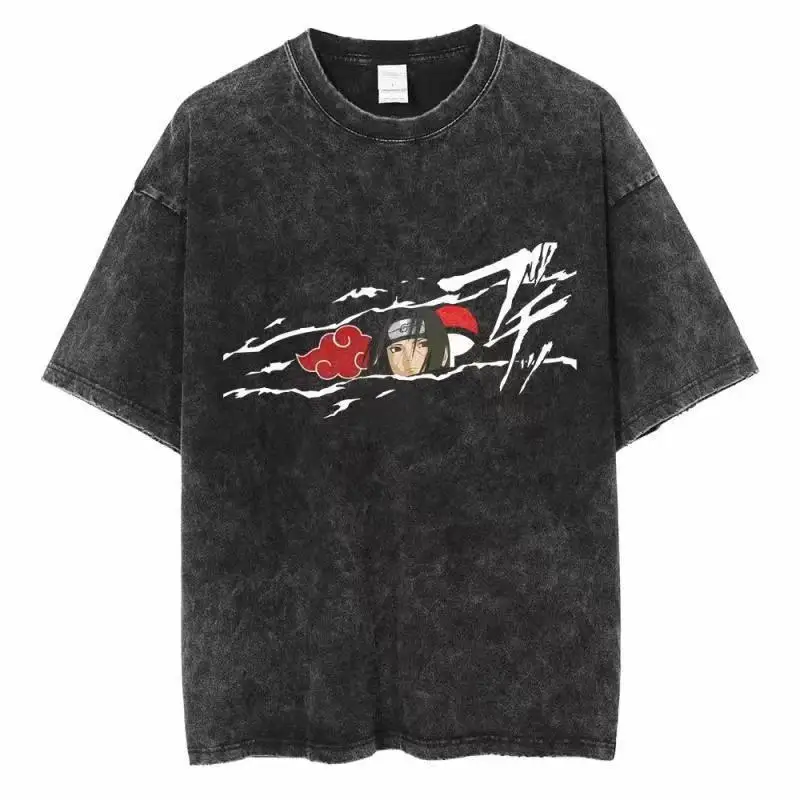 distressed wash T Shirt Naruto - Acid Wash Vintage Graphic T Shirt recension och pris