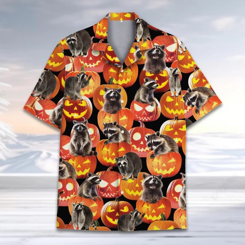 Men's Summer Hawaiian Raccoon  - Vintage Hawaiian Floral Shirt recension och pris