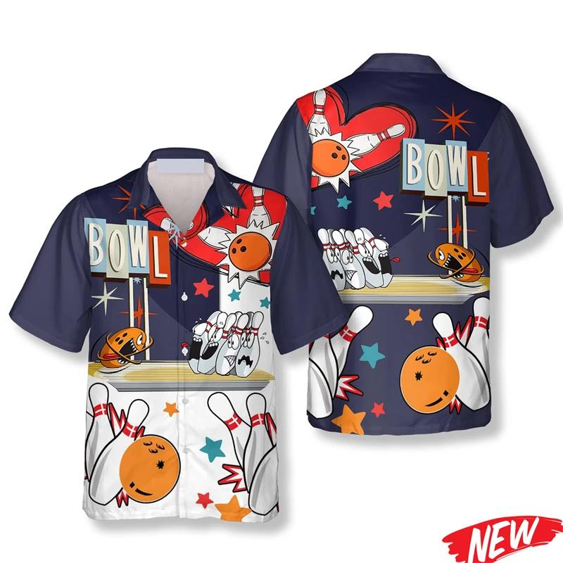 Classic Bowling Pattern Hawaii - Short Sleeve Bowling Shirt Retro recension och pris