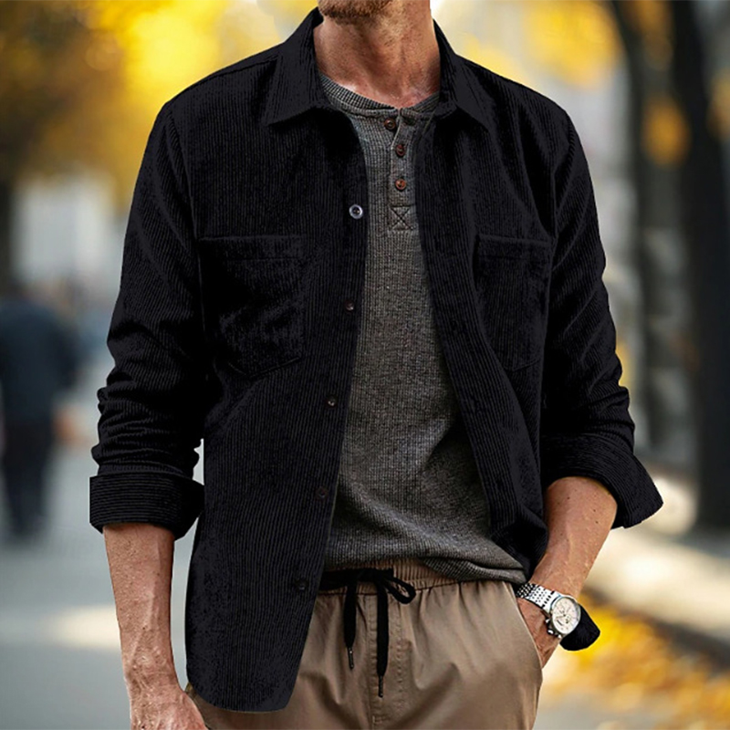 Spring Fall Daily Leisure Mens - Corduroy Button Up Shirt Men recension och pris