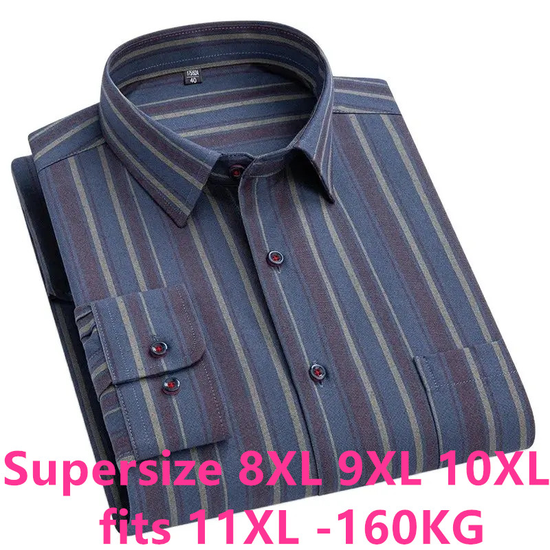 Big Size 11XL 10XL 9XL 8XL 100 - Oxford Cotton Casual Shirt Business recension och pris