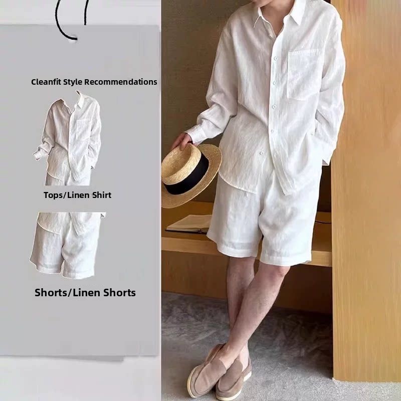 Lightweight Breathable Cotton  - Mens Linen Shirt Long Sleeve recension och pris