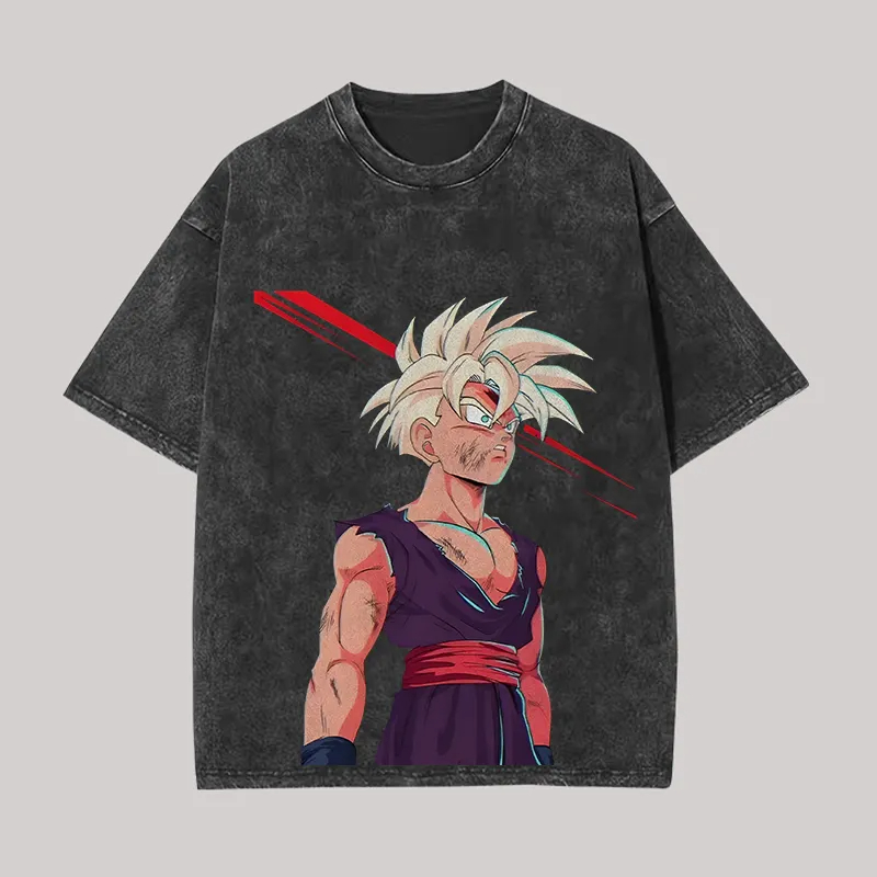 Gohan T Shirt Dragon Ball Z An - Acid Wash Vintage Graphic T Shirt recension och pris