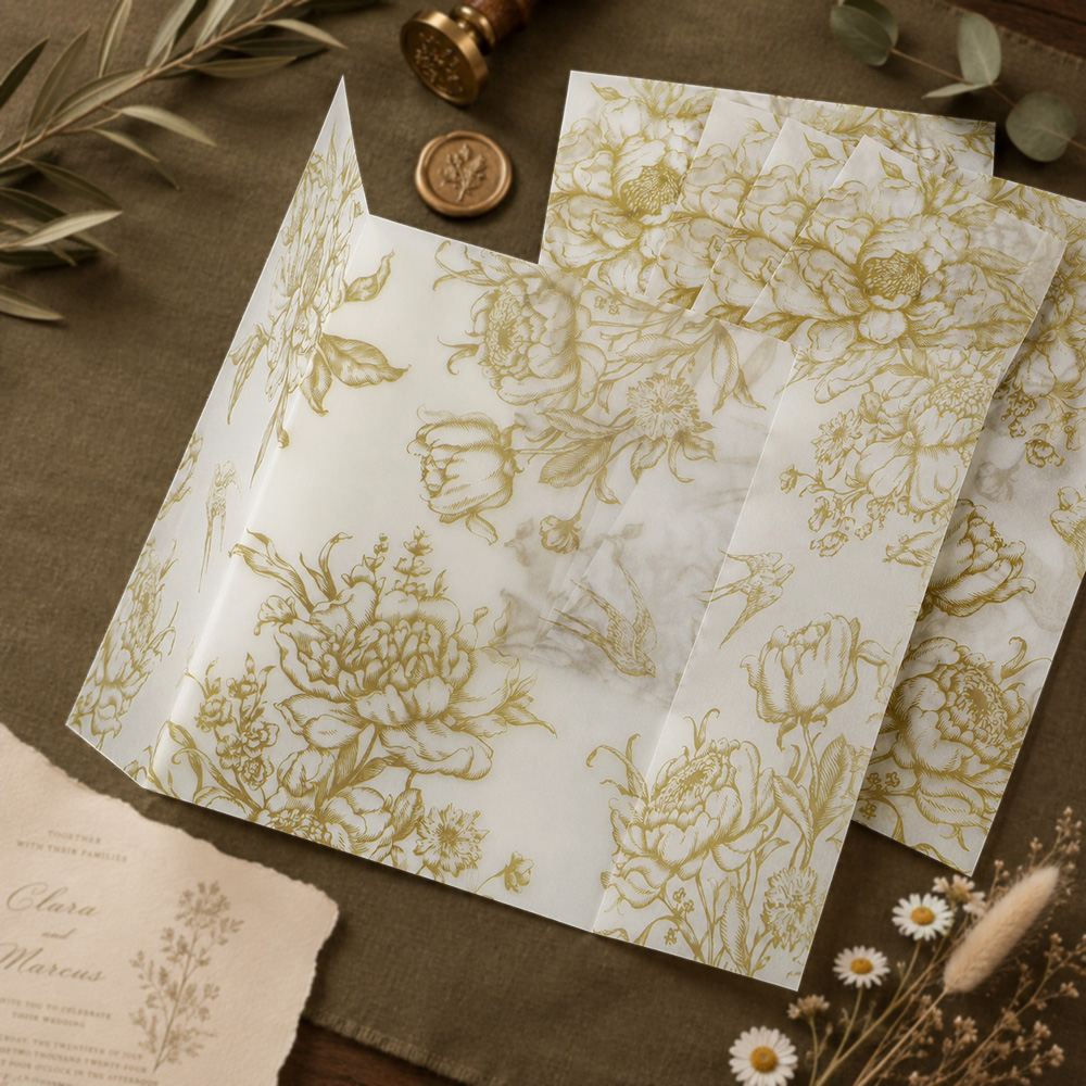 20/50pcs Vellum Wrap with Mono - Jackets recension och pris