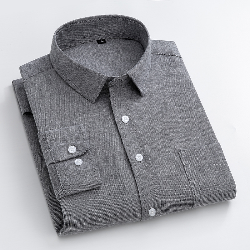 Navy Blue Oxford Shirt Men's L - Oxford Cotton Casual Shirt Business recension och pris