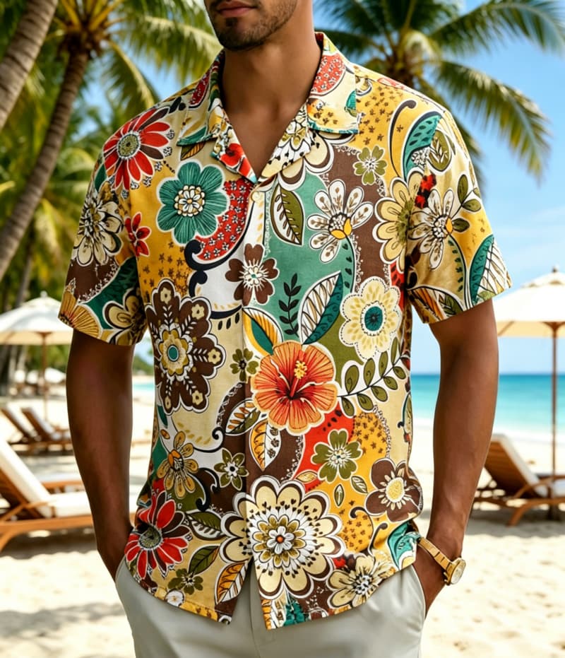 Men's Vintage Boho Tropical Fl - Vintage Hawaiian Floral Shirt recension och pris