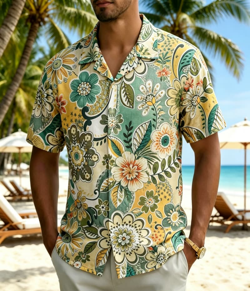 Men's Vintage Boho Tropical Fl - Vintage Hawaiian Floral Shirt recension och pris