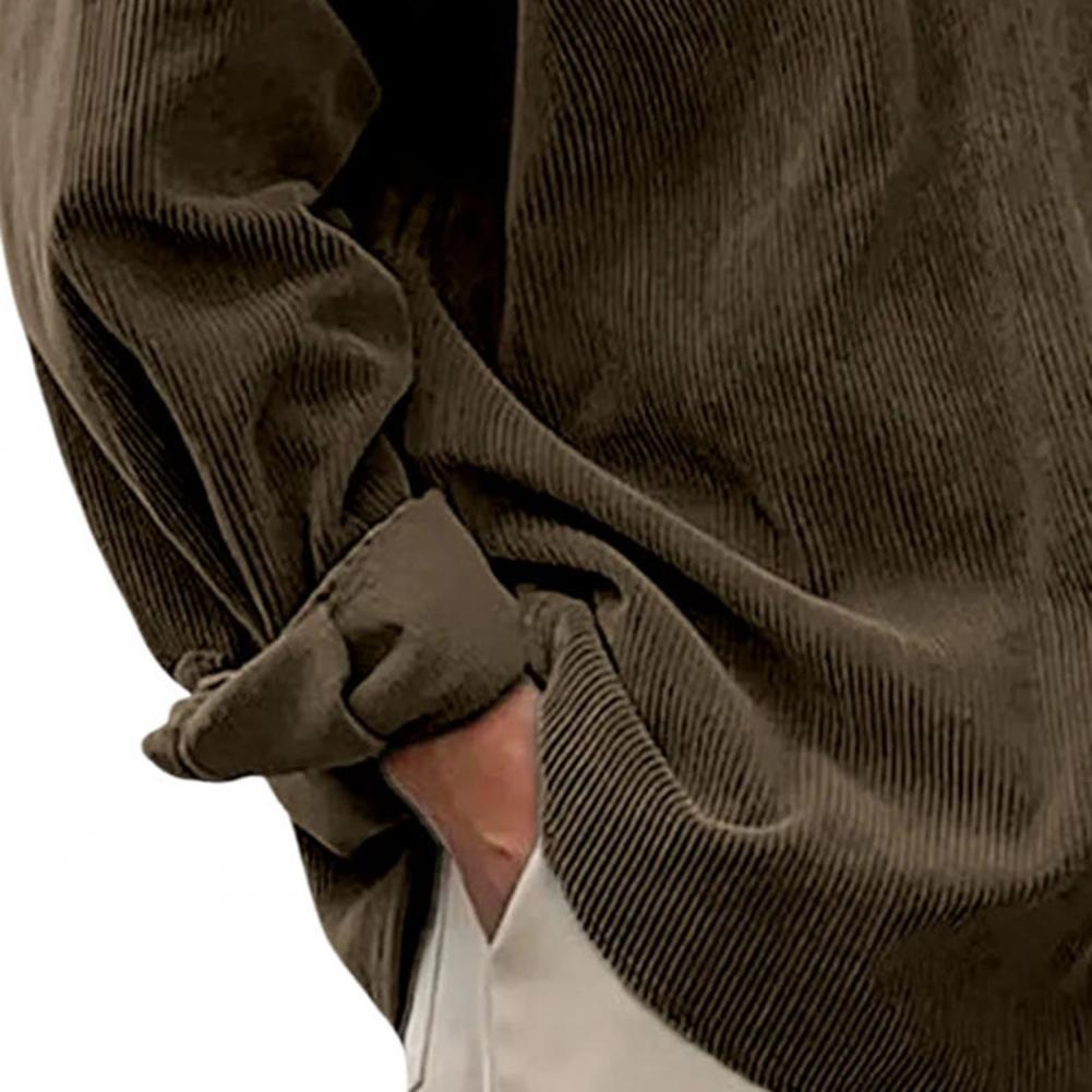 Outdoor Casual Mens Solid Colo - Corduroy Button Up Shirt Men recension och pris