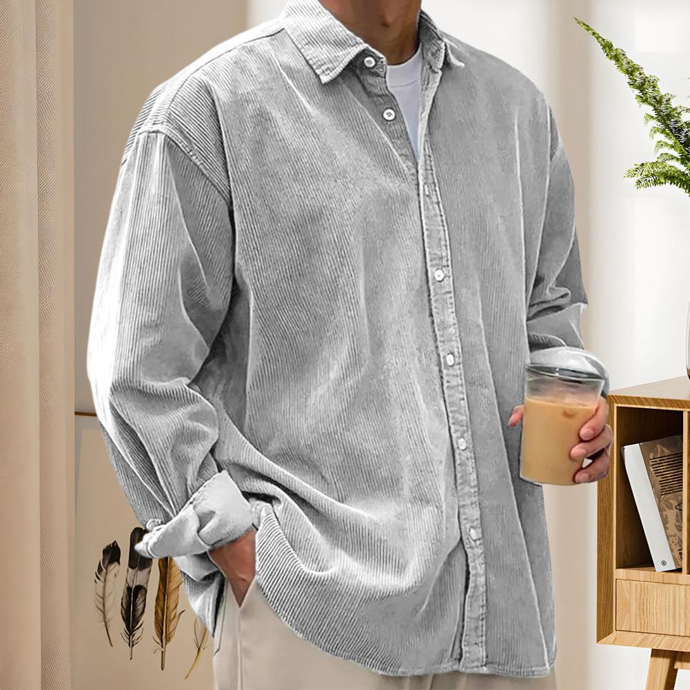 Outdoor Casual Mens Solid Colo - Corduroy Button Up Shirt Men recension och pris