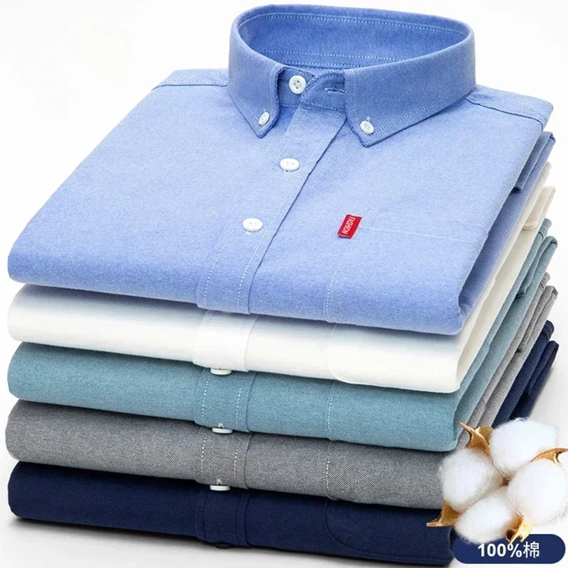 100% Pure Cotton Men's Solid C - Oxford Cotton Casual Shirt Business recension och pris
