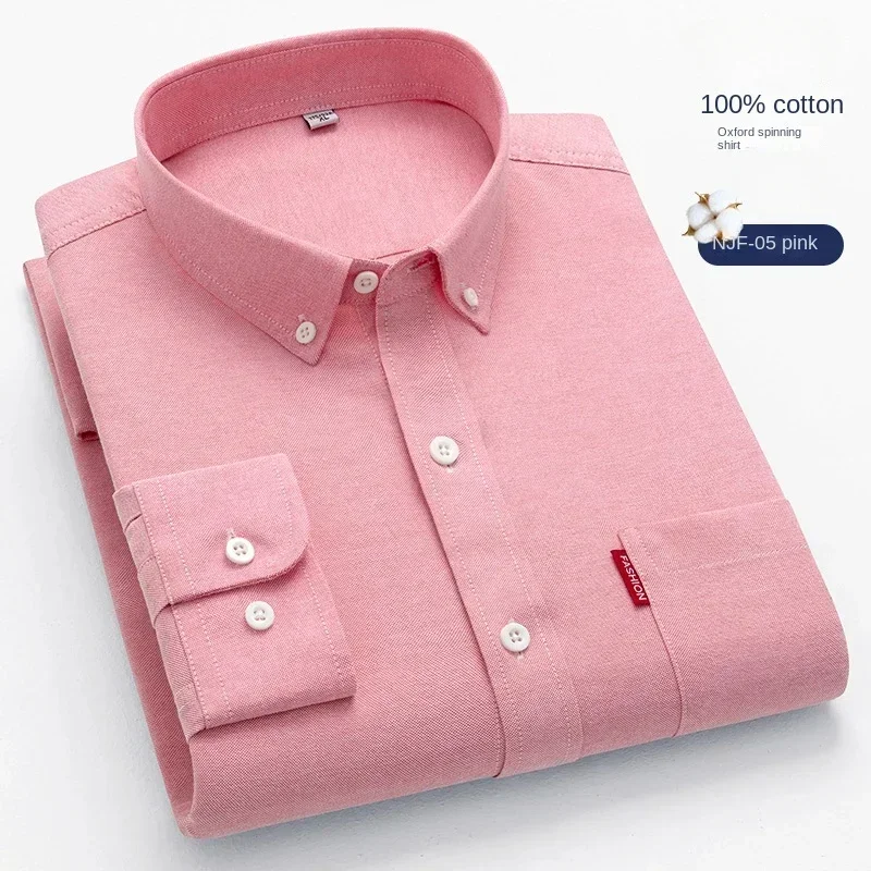100% Pure Cotton Men's Solid C - Oxford Cotton Casual Shirt Business recension och pris