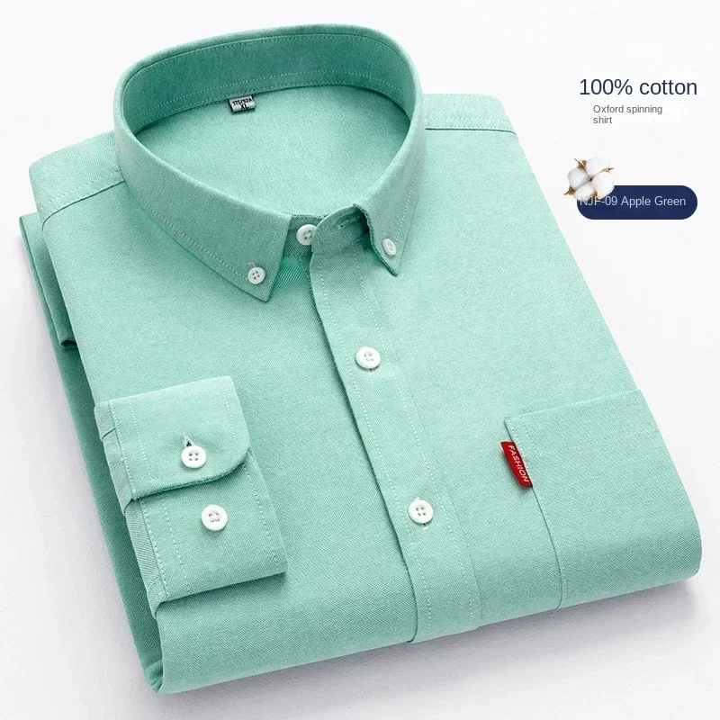 100% Pure Cotton Men's Solid C - Oxford Cotton Casual Shirt Business recension och pris