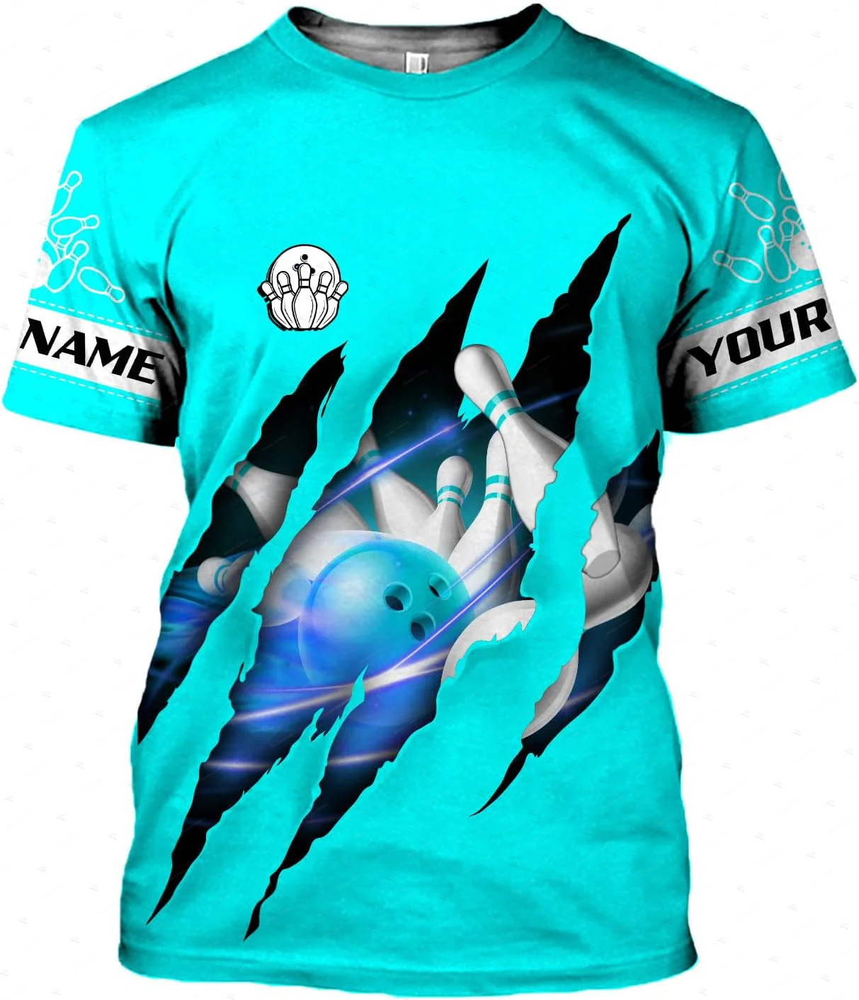 Custom Name Gradient Bowling F - Short Sleeve Bowling Shirt Retro recension och pris