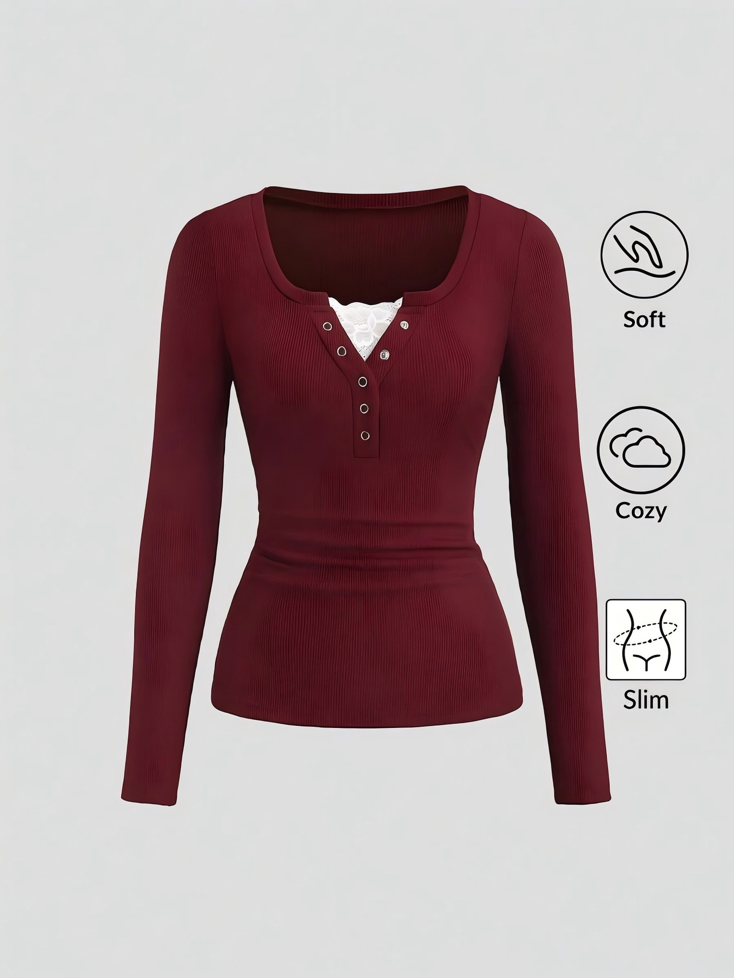 Women American Henley V Neck B - T-Shirts recension och pris