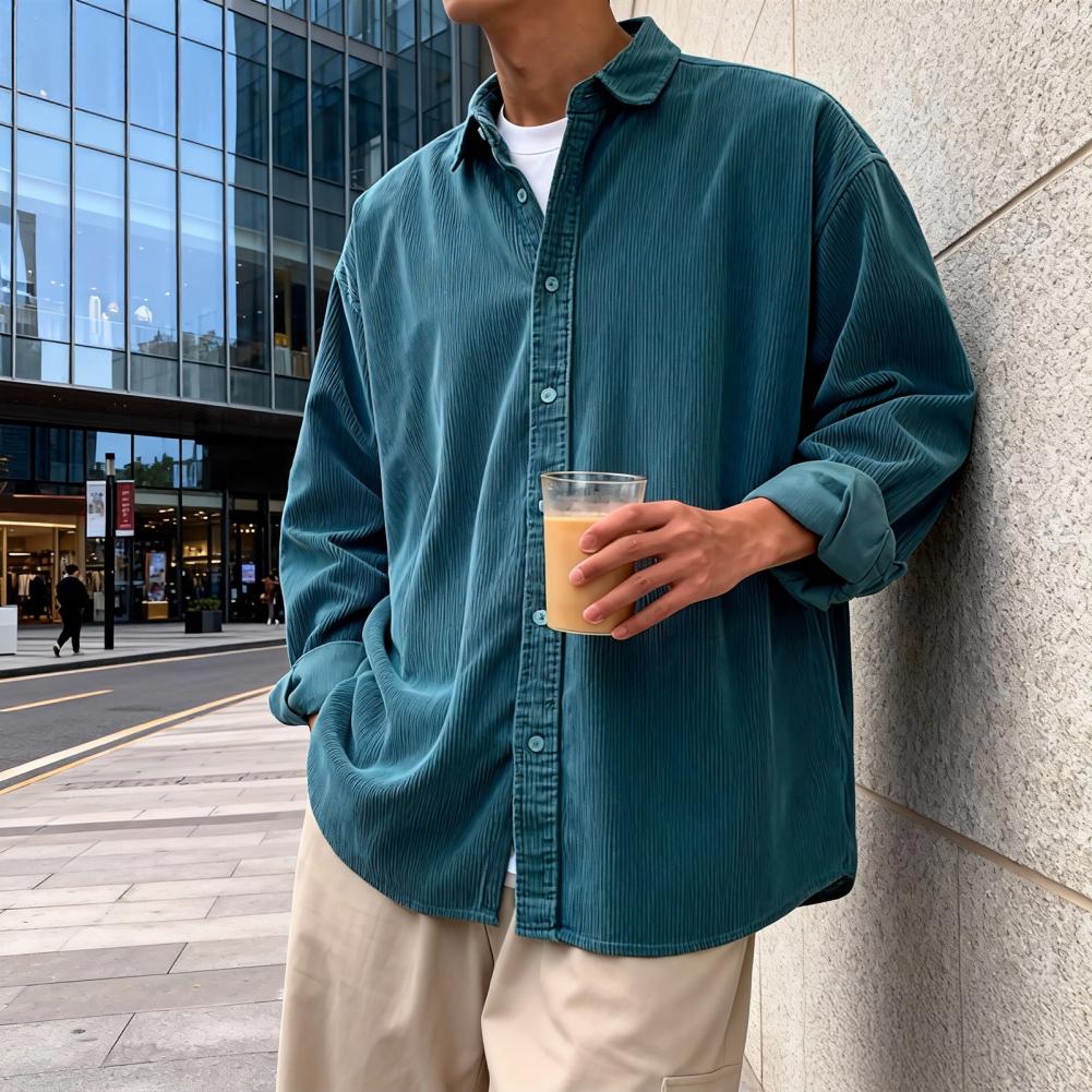 New Men's Corduroy Shirt Relax - Corduroy Button Up Shirt Men recension och pris
