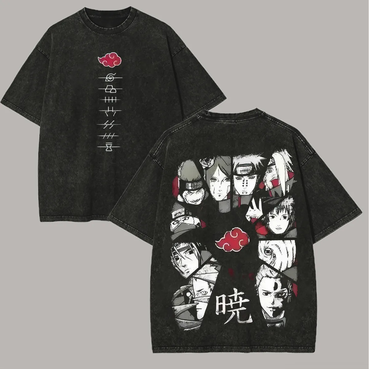 Akatsuki T Shirt Naruto Men Ac - Acid Wash Vintage Graphic T Shirt recension och pris