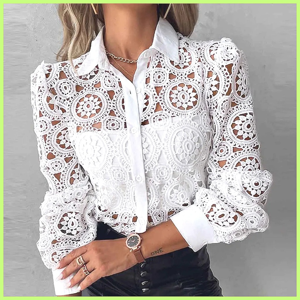 2025 Women's White Lace Shirt, - Shirts recension och pris