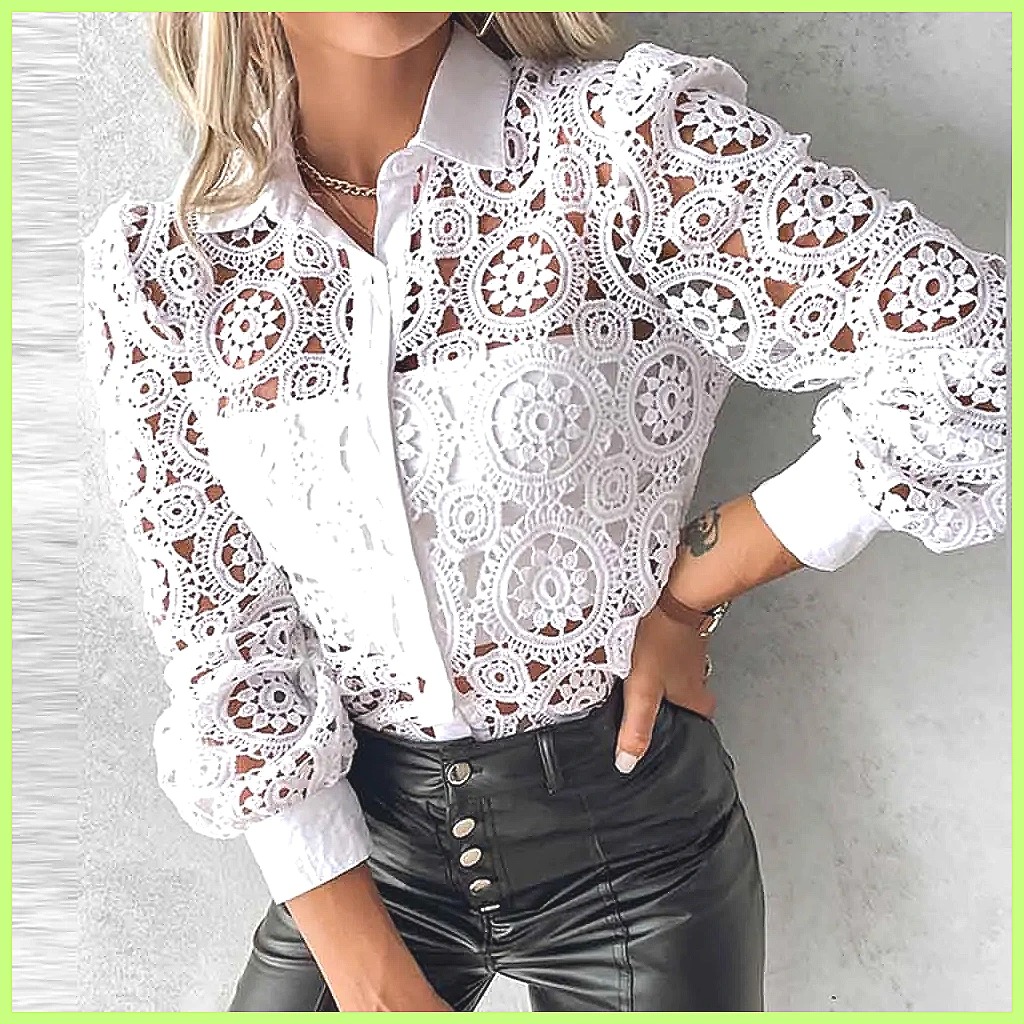 2025 Women's White Lace Shirt, - Shirts recension och pris
