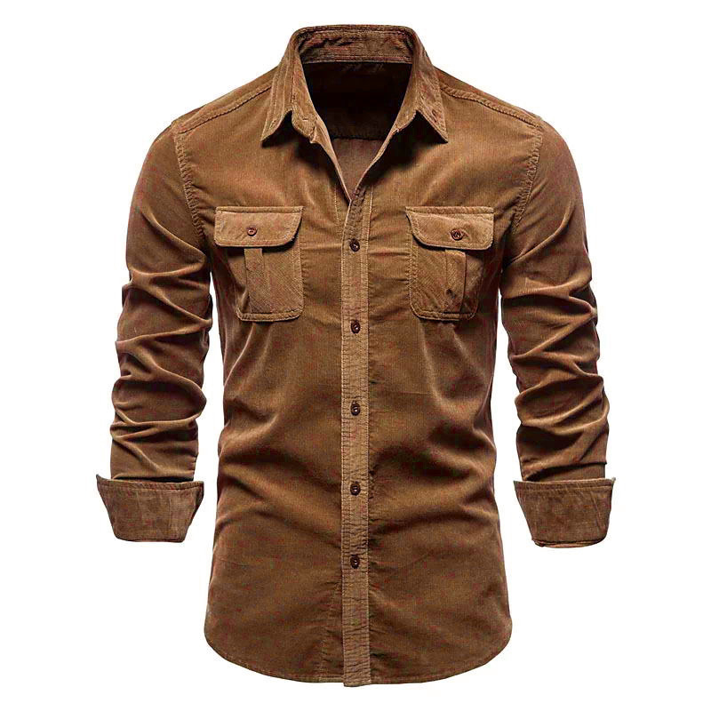 Men's New Corduroy Shirt Cotto - Corduroy Button Up Shirt Men recension och pris