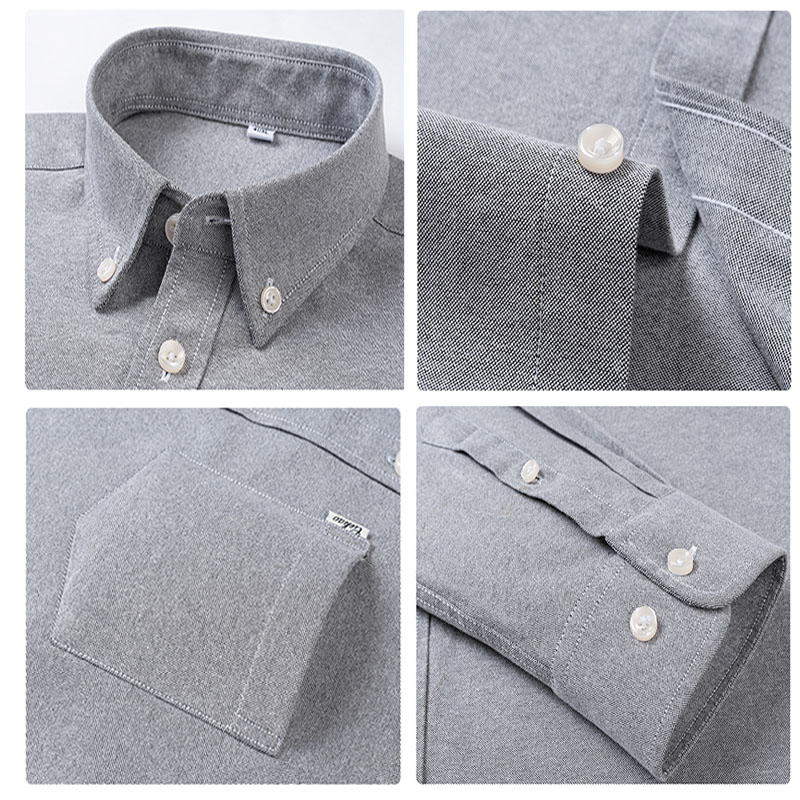 Men's Pure Cotton Oxford Solid - Oxford Cotton Casual Shirt Business recension och pris