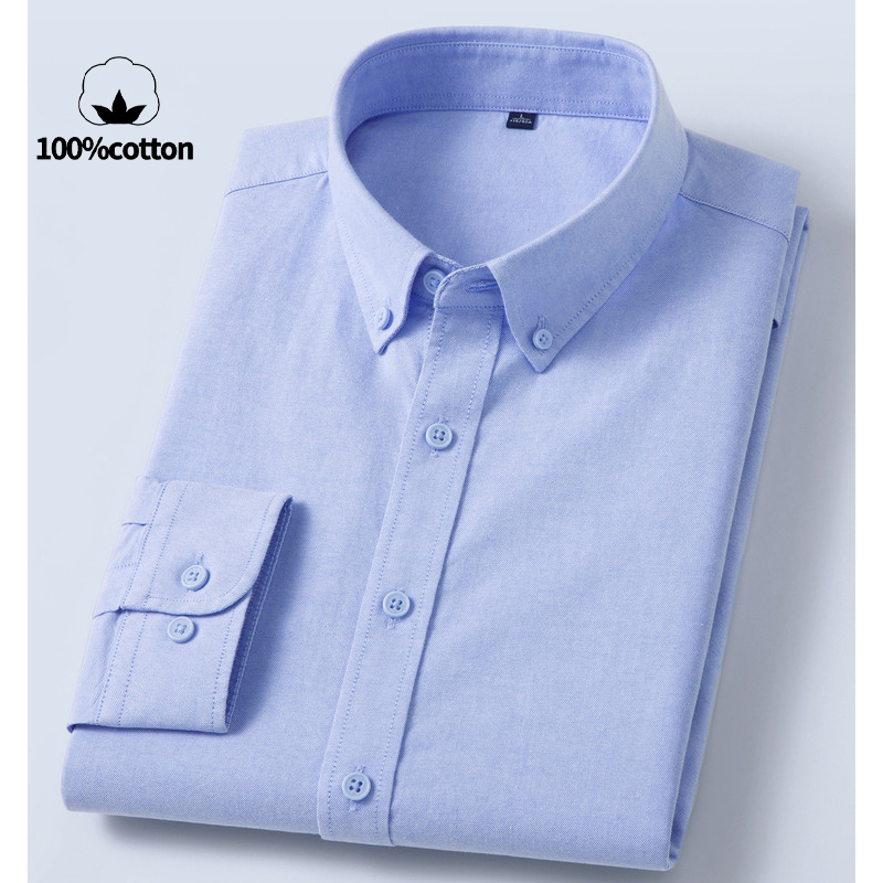 Men's 100% Cotton Oxford Shirt - Mandarin Collar Formal Shirt Slim Fit recension och pris