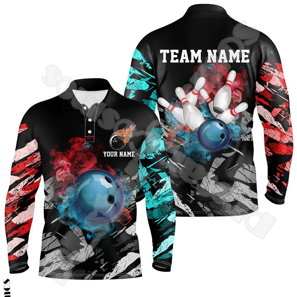 Custom Name Strike Bowling Pla - Short Sleeve Bowling Shirt Retro recension och pris