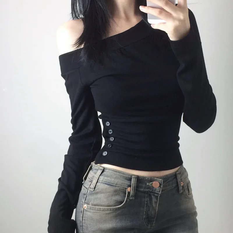 Y2K Vintage Pleated Button T-S - T-Shirts recension och pris