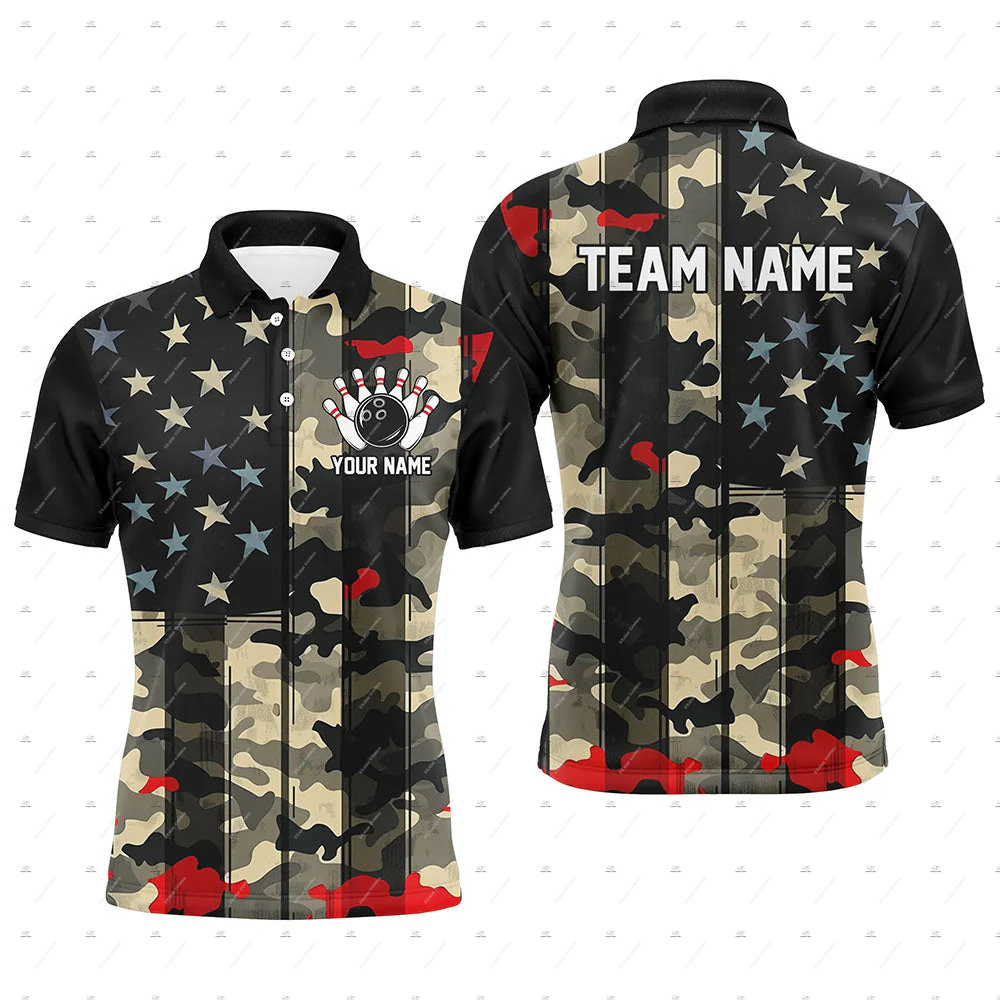 Custom Name Bowling Skull Flam - Short Sleeve Bowling Shirt Retro recension och pris