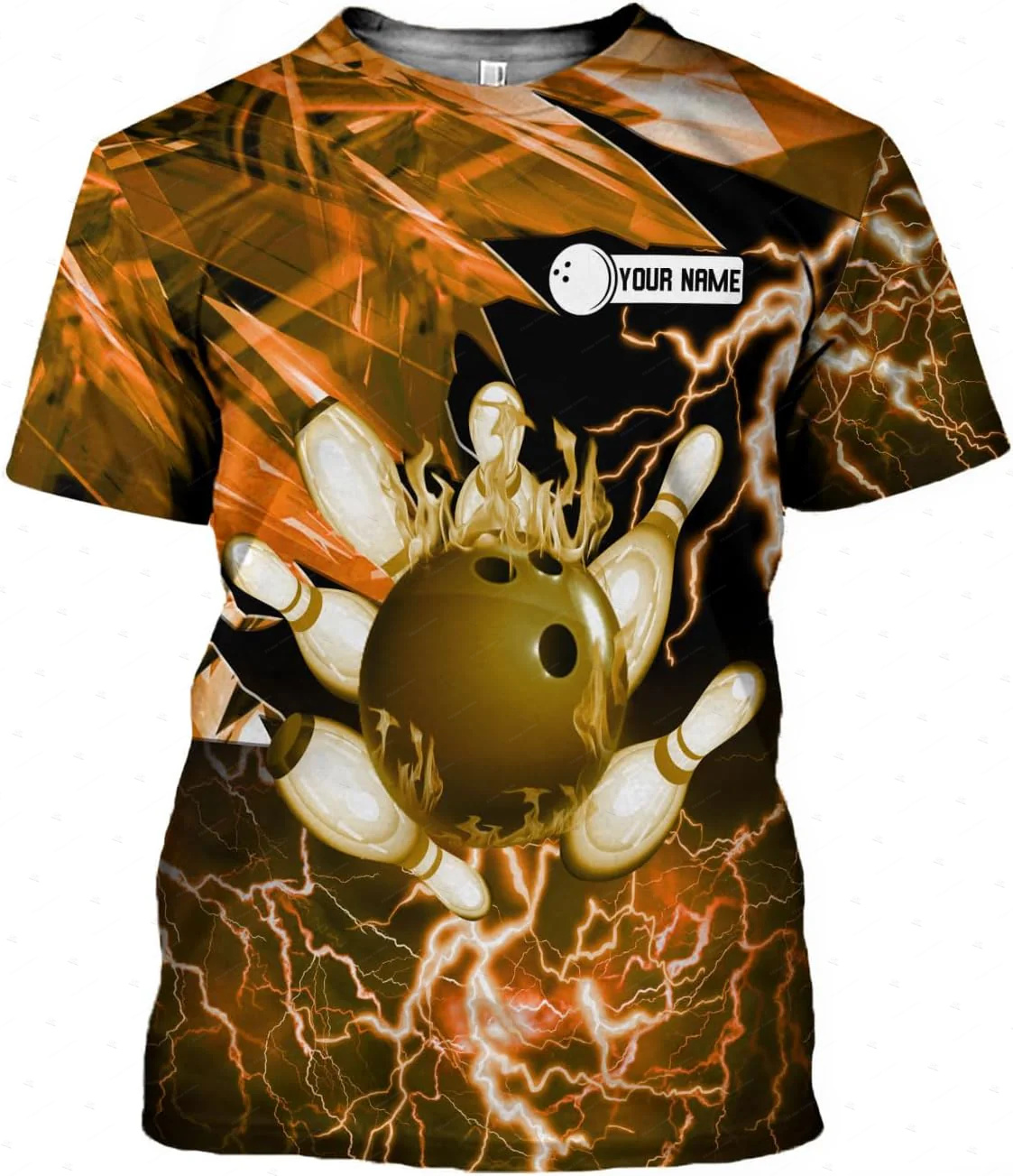Custom Name Gradient Bowling F - Short Sleeve Bowling Shirt Retro recension och pris