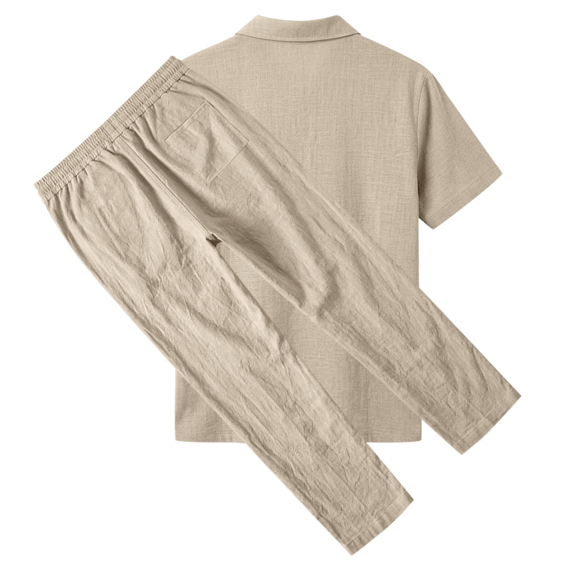 Men's 2 Piece Polo Set Short S - Mens Linen Shirt Long Sleeve recension och pris