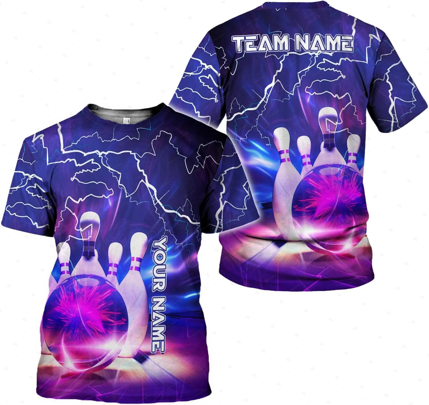 Custom Name Gradient Bowling F - Short Sleeve Bowling Shirt Retro recension och pris
