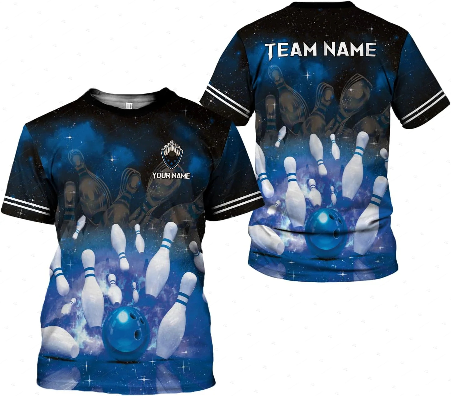 Custom Name Gradient Bowling F - Short Sleeve Bowling Shirt Retro recension och pris