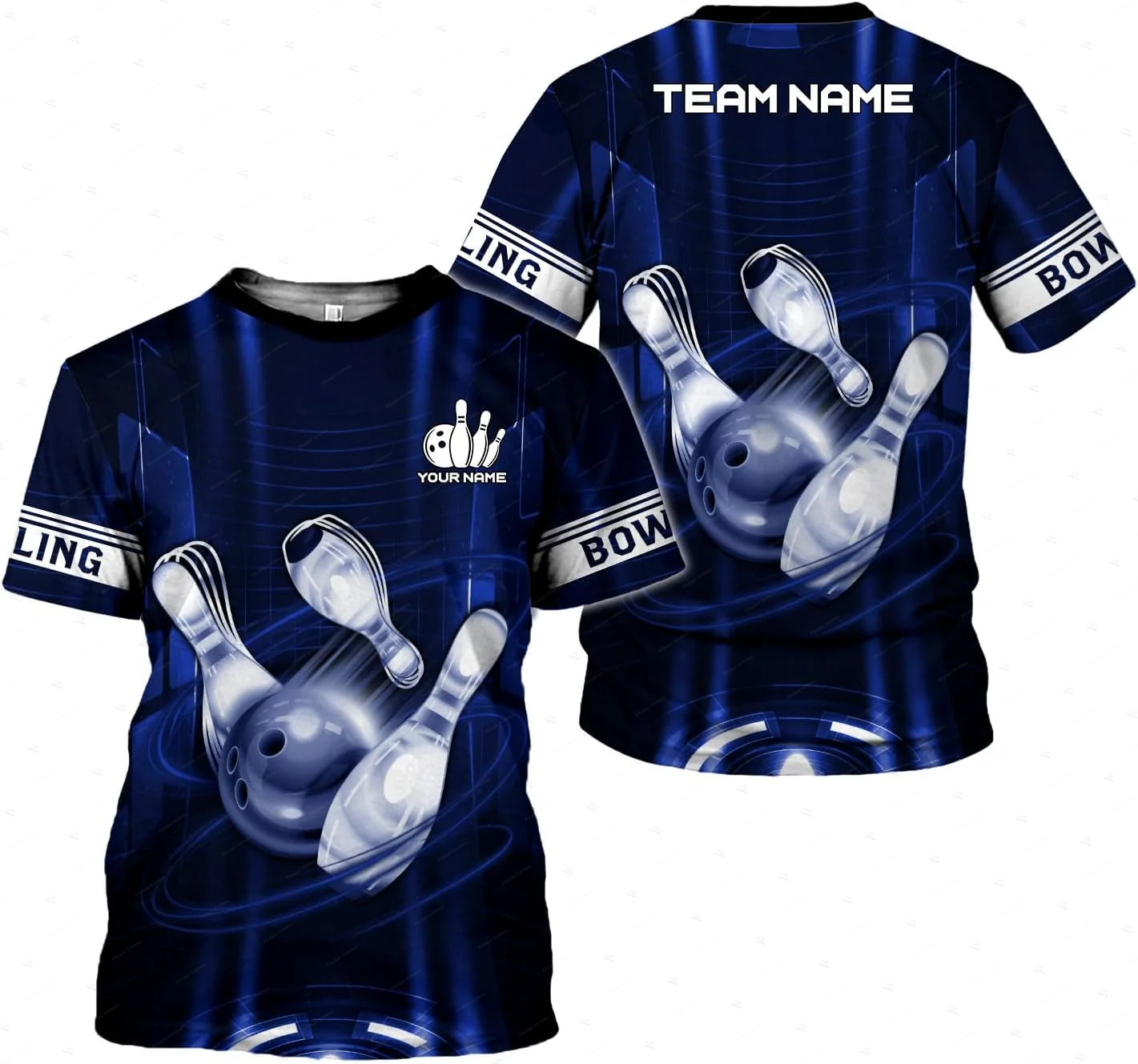 Custom Name Gradient Bowling F - Short Sleeve Bowling Shirt Retro recension och pris
