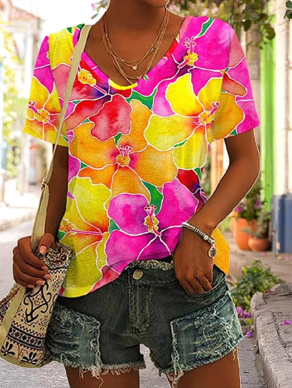Summer Women's T Shirt Floral  - Vintage Hawaiian Floral Shirt recension och pris