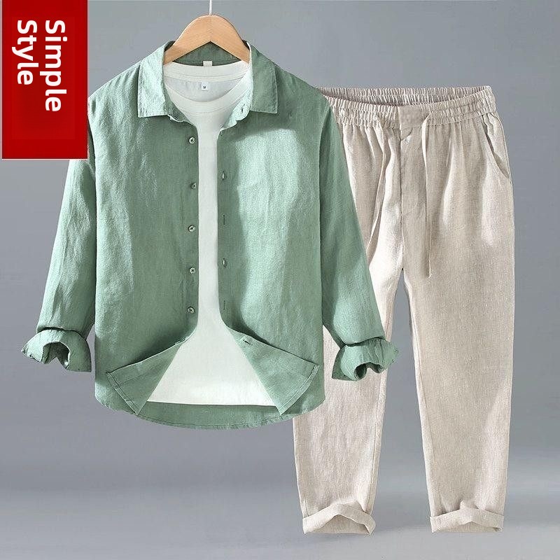 Loose Linen Men's Casual Short - Mens Linen Shirt Long Sleeve recension och pris