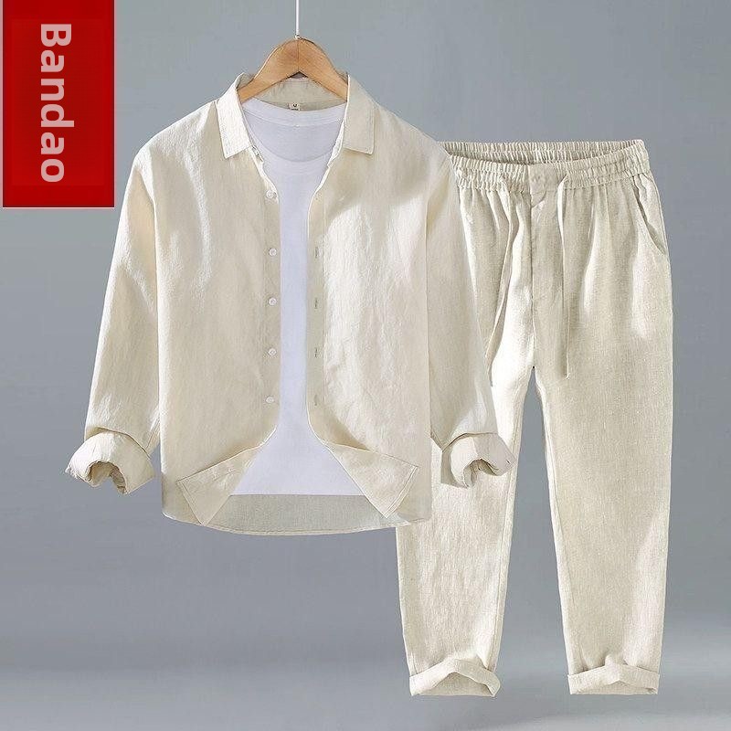 Loose Linen Men's Casual Short - Mens Linen Shirt Long Sleeve recension och pris