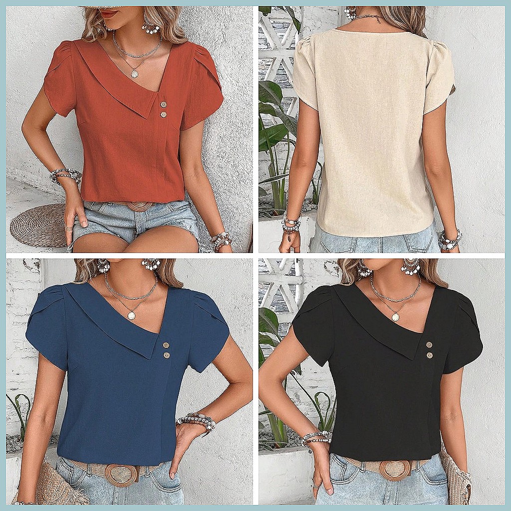 2024 Summer Vintage Solid Colo - Shirts recension och pris
