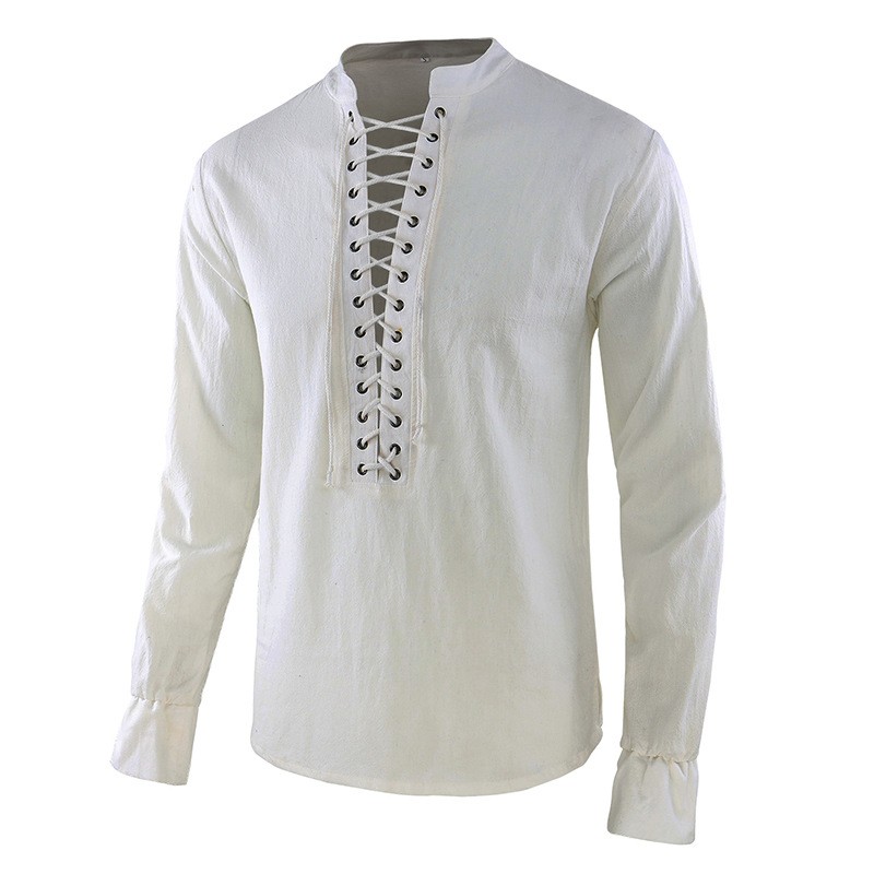 Men's Renaissance Shirt Pirate - Mens Linen Shirt Long Sleeve recension och pris
